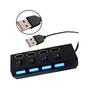 Imagem de Hub USB 2.0 de 4 portas com interruptores individuais iluminados por LED (HB-UMLS)