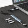 Imagem de Hub Usb 3.0 4 Portas Extensão USB-A e Tipo-C 2em1 Adaptador Pendrive