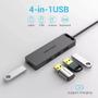Imagem de Hub Usb 3.0 Com 4 Portas 5gbps E Micro Usb Auxiliar Vention