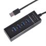 Imagem de Hub USB 3.0 Com 4 Portas Alta Velocidade 5.0 Gbps Uh-30 Preto
