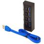 Imagem de Hub Usb 3.0 Com 4 Portas High Speed 5 Gbps Com Teclas On/Off Suporta HD Até 1Tb