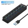 Imagem de Hub USB 7 em 1 - 3.0 e 2.0 - com Switch Independente e Cabo de 30cm