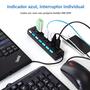 Imagem de Hub USB 7 Portas 2.0 com LED - Divisor de Dados para Laptop e PC