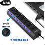 Imagem de Hub USB 7 Portas  Conecte HD Externo, Pendrive e Outros Dispositivos com Alta Velocidade