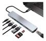 Imagem de Hub USB C 3.0 Com Saída Hdmi Usb Rede Lan Cartão SD 8 em 1
