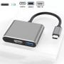 Imagem de Hub USB-C 3 em 1 para Macbook, Samsung - HDMI, USB 3.0 e Docking Station