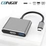 Imagem de Hub USB-C 3 em 1 para Macbook, Samsung - HDMI, USB 3.0 e Docking Station