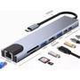 Hub USB-C 8 em 1 com HDMI 4K, Ethernet RJ45, Carregamento PD, 2 Portas USB 3.0, Leitor SD - PONTO DO NERD Imagem de Hub USB-C 8 em 1 com HDMI 4K, Ethernet RJ45, Carregamento PD, 2 Portas USB 3.0, Leitor SD
