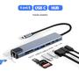 Imagem de Hub USB-C 8 em 1 com HDMI 4K, RJ45, Leitor de Cartões TF/SD e 3 Portas USB - Compatível com Macbook e Laptops