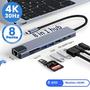 Imagem de Hub USB-C 8 em 1 com Thunderbolt 3 - Adaptador 4K para Macbook Air M1 e iPad Pro