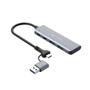 Imagem de Hub Usb C3tech 3.0 2 Portas Usb-a E 2 Usb-c Com Conector Alternável Hu-c600gy Cinza