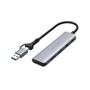 Imagem de Hub Usb C3tech 3.0 2 Portas Usb-a E 2 Usb-c Com Conector Alternável Hu-c600gy Cinza