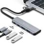 Imagem de Hub Usb C3tech 3.0 2 Portas Usb-a E 2 Usb-c Com Conector Alternável Hu-c600gy Cinza