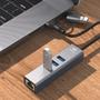 Imagem de Hub Usb C3tech 3.0 3 Portas Usb E 1 Lan Com Conector Alternável Hu-lan1000gy Cinza