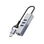 Imagem de Hub Usb C3tech 3.0 3 Portas Usb E 1 Lan Com Conector Alternável Hu-lan1000gy Cinza