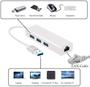 Imagem de HUB USB Com 3 Portas + Adaptador RJ45 de Rede x USB