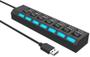 Imagem de Hub Usb com Switch e Led Indicador 7 portas Mini Extensor para Pc Notebook