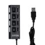 Imagem de Hub USB Hayom 4 Portas Até 480Mbps Com Cabo Integrado USB 2.0 - CB1118