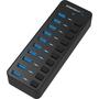 Imagem de Hub USB Sabrent de 10 Portas 60W - com Interruptores Individuais e LEDs