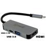 Imagem de Hub Usb Tipo C, 3 Em 1, Hdmi, Usb, Usb-c - Iwill