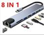 Imagem de Hub Usb Type-C 8 Em 1 Com Hdmi / Type-C / Usb 3.0 / Rj45