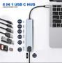 Imagem de Hub Usb Type-C 8 Em 1 Com Hdmi / Type-C / Usb 3.0 / Rj45