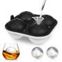 Imagem de Ice Ball Maker Mold Wokex Large Silicone Sphere 6,35 cm preto