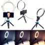 Imagem de Iluminador Led Ring Light 20 cm 8 Polegadas Com Tripé de Mesa e Suporte de Celular 3 Tons de Luz