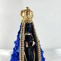 Imagem de Imagem nossa senhora aparecida flor renda azul strass 16cm