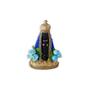 Imagem de Imagem nossa senhora aparecida pérola azul com flores 14cm
