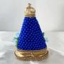 Imagem de Imagem nossa senhora aparecida pérola azul com flores 14cm