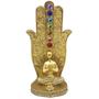Imagem de Incensário 7 Chakras Porta Incensos Yoga Vertical em Resina Incenso Vareta Buda Ganesha Hamsa