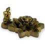 Imagem de Incensário Cascata Flor De Lotus Buda Ajoelhado Dourado 7 Cm