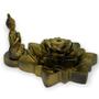 Imagem de Incensário cascata Flor de Lotus Buda dourado 7 cm em resina