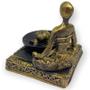 Imagem de Incensário Quadrado Buda Yoga dourado 8 cm em resina 47-185