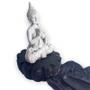 Imagem de Incensário Régua Buda Tibetano Rezando Branco E Preto 28Cm