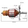Imagem de Induzido Rotor Compatível Serra Circular Profissional Elétrica Bosch 1573 / GKS 7 1/4 220v