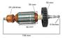 Imagem de Induzido Rotor Para Furadeira Profissional Elétrica Makita HP 1630 220v