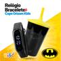 Imagem de Infantil LED prova dagua relogio digital preto + copo batman qualidade premium presente silicone