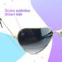 Imagem de infantil proteção uv oculos sol dourado coração + case presente qualidade premium dourado menina