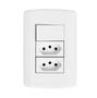Imagem de Interruptor 1 Tecla Simples e 2 Tomadas 2 x 4 10 A com Placa Modular - Pluzie