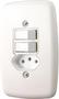 Imagem de Interruptor 2 Teclas e Tomada com Placa 20 A Branco Pluzie