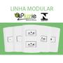 Imagem de Interruptor 2 Teclas Simples + Tomada 10A Pluzi Modular Pluzie Branca 4x2 250V