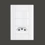 Imagem de Interruptor 2 Teclas + Tomada 10a C/ Placa 4x2 Fame Modulare