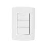 Imagem de Interruptor 3 Teclas Simples 2x4 Com Placa Branco Modular Pluzie