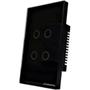 Imagem de Interruptor 4x2 Smart Wifi Inteligente Nova Digital 4 Botões Lite Preto LITE-WS4-B