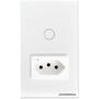 Imagem de Interruptor com Tomada Inteligente 1 Botão Touch Wi-Fi Branco Novadigital IT-WK-01-W / IT-WK-02-W1