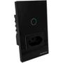 Imagem de Interruptor Com Tomada Inteligente 1 Botão Touch Wi-Fi Preto Novadigital IT-WK-01-B / IT-WK-02-B1