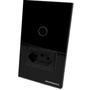 Imagem de Interruptor Com Tomada Inteligente 1 Botão Touch Wi-Fi Preto Novadigital IT-WK-01-B / IT-WK-02-B1