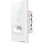 Imagem de Interruptor  Com Tomada Inteligente 2 BotõesTouch Zigbee 4x2 Novadigital ZIT-WK-02 -B / ZIT-ZB-02-B2